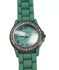 Geneva Women's 9.5" Mint Green Gemmed Watch New Battery - Picture 1 of 4