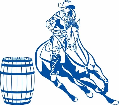  Cowgirl Barrel Racer Horse Cowboy Rodeo Western Window Vinyl Decal Sticker - Image 1 of 2