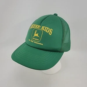 Vintage John Deere Kinder Mütze Jugend OSFA grün Mesh Snapback Schaumstoff Trucker Cap - Bild 1 von 11