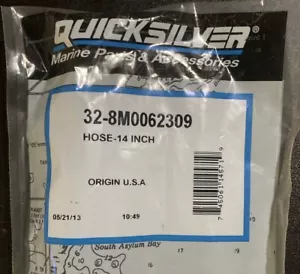 Quicksilver 32-8M0062309 Hose 14 Inch OEM NOS Boat Part Replacement - Picture 1 of 3