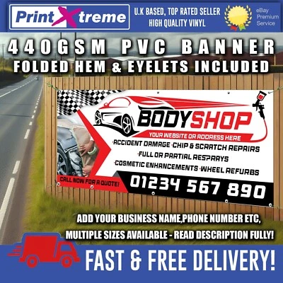 PRINTXTREME LTD Custom Car Bodyshop Banner Sign Indoor/Outdoor Garage Paint Repair Respray
