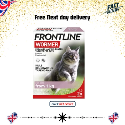 FRONTLINE WORMER - Cat Worming Treatment - 2 Tablets - FROM 1KG