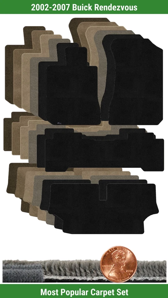 Conjunto de tapete personalizado Ultimat para 2002-2007 Buick Rendezvous (4 peças) #25E - Imagem 1 de 4