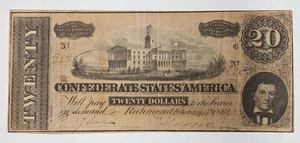 1864 $20 Twenty Dollar America Richmond Ad Note - Picture 1 of 2
