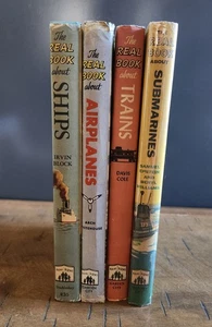 Lot Of 4 Real Books The Real Book About Submarines, Airplanes, Trains And  Ships - Picture 1 of 6