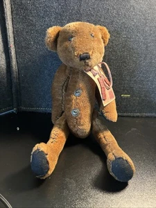 Tesori Cuore Tenero RARO HTF "Vecchio Orso" Peluche Orsacchiotto Snodato Imbottito - Foto 1 di 10