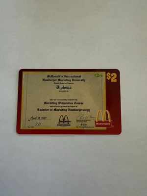 1996 Classic/Sprint McDonald's $2 cartão telefônico #44 de 50 sem arranhões - Imagem 1 de 2