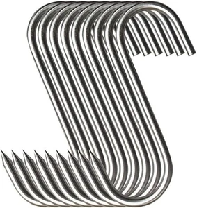 Ganci per Carne,20Pcs Gancio da Macellaio in Acciaio Inox Premium Ganci per Affumicare,Processo di Carne - Foto 1 di 6