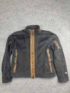 Kuhl Fleece Jacket Womens XL Black Brown Full Zip Moto Hiking Outdoors Warm - Picture 1 of 7
