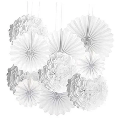 Frozen Party Hanging Decorations - Wonderland 1st Birthday Baby Shower White - Image 1 of 4