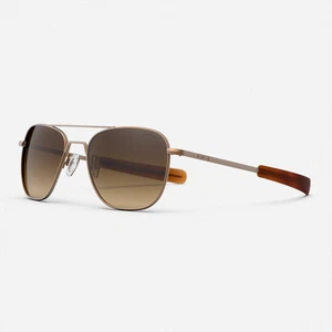 Gafas de sol Randolph Engineering Aviator 22k satinadas oro chocolate - Imagen 1 de 5