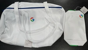 Google Promotional Duffel Bag With Accessories Pouch White - Picture 1 of 1
