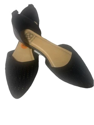 Женские летние комфортные мокасины на 11 плоскостей Daisy Fuentes черные без шнуровки - Изображение 1 из 4