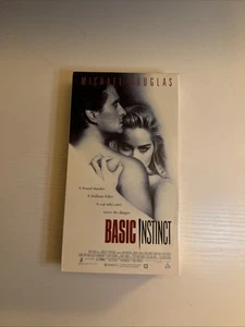 Basic Instinct (1992) VHS Sharon Stone Michael Douglas Thriller Rated R  - Picture 1 of 6