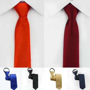 Mens Kids Fashion Necktie Zipper Casual Wedding Business Formal Tie 5×48cm - Picture 1 of 18