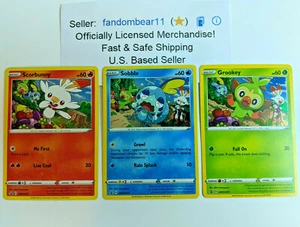 Scorbunny Grookey Sobble BLACK STAR PROMO card set! 2020 Pokemon SWSH071 SWSH073 - Picture 1 of 8