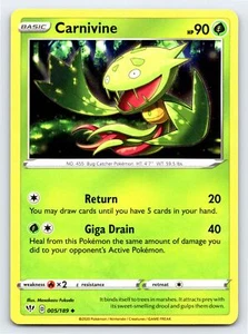 Tarjeta Pokémon Carnivine 005/189 Oscuridad Poco Común En Llama - Casi Nueva - Imagen 1 de 5