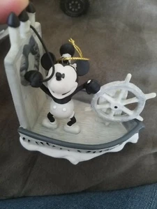Disney Grolier/Early Moments 2011 Mickey Steamboat Willie Porcelain Ornament - Picture 1 of 4