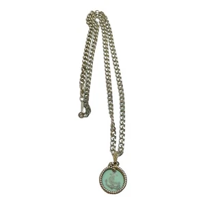 Alex and Ani Sterling 925 Silver Blue Enamel Anchor Necklace 17 in - Picture 1 of 6