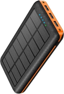 30000mAh Solar Powerbank Tragbares Ladegerät Powerbank Akkupack 3 Anschlüsse 2,1A - Bild 1 von 8