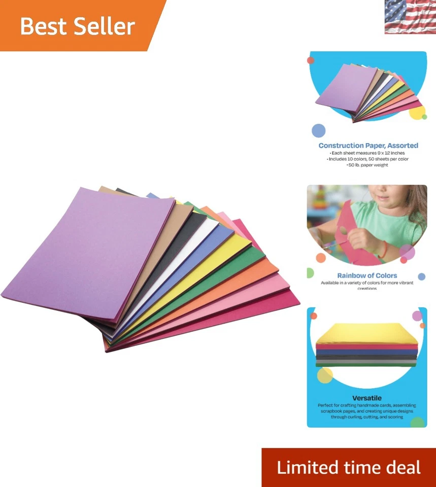 Childcraft Construction Paper 9 X 12 Inches Assorted Colors 500 Sheets - 1465886