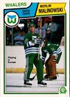 1983 O-Pee-Chee Merlin Malinowski #142 Hartford Whalers Hockey Card