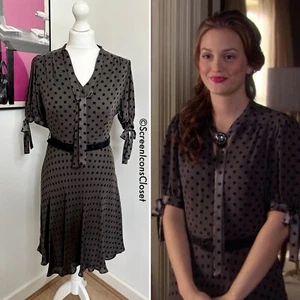 Milly Belted Polka Dot Dress As Seen On Blair Waldorf - Picture 1 of 11