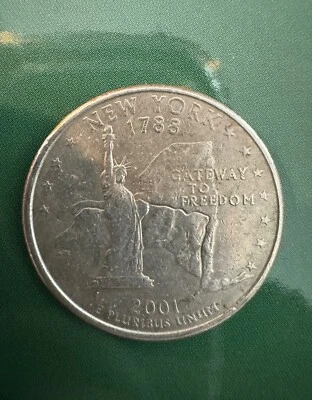 2001 P New York Washington Quarter Struck Off Center - Image 1 of 3