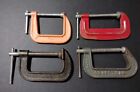 Set of 4 Vintage C Clamps Pony 2.5" Judd 3" Taiwan 3" Craftsman Malleable 3"