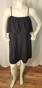 Vestido para mujer Asos negro con ojales solero EE. UU. 14 UK 18 volantes 100 % algodón suave boho - Imagen 1 de 23