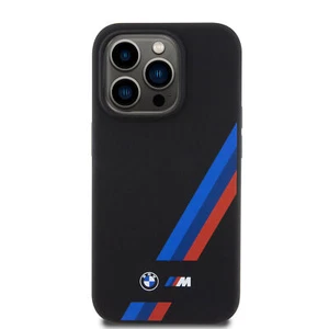 BMW iPhone 15 Pro Hülle Case Cover M Tricolor Lines Silikon microfiber - Bild 1 von 6