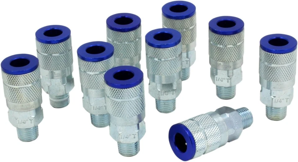 MILTON 786TC ColorFit Couplers T Blue 1/4" MNPT PK10