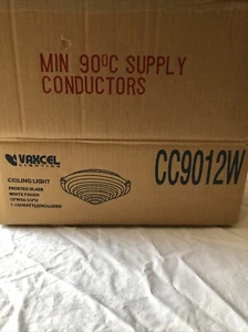 Vaxcel Lighting, Ceiling Light, White Finish, Frosted Glass Flush Mount - NEW - Picture 1 of 4
