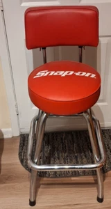 Snap-on Tools Counter Shop Stool Seat With Back Seat Swivels. - Bild 1 von 14