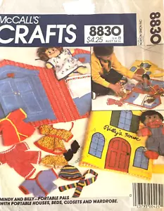 1980's McCall's Carry-Along Dolly In House Pattern 8830 Size 7.5" Tall UNCUT - Picture 1 of 2