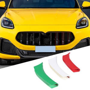 Tricolor Car Front Center Grill Insert Cover Exterior For Maserati Grecale 2022+ - Picture 1 of 7