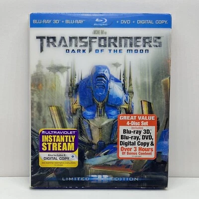 TRANSFORMERS: DARK OF THE MOON Blu-Ray Movie 4 Disc Set Limited Edition 3D - Image 1 of 4