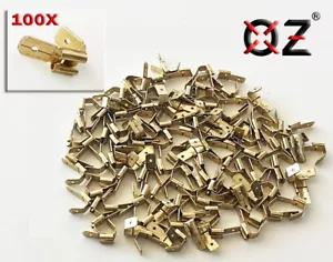 100x Electrical Double Male-Female Adapter flat connector pin plug piggyback - Picture 1 of 5