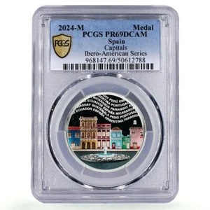 Spain Ibero-American Series XIII Capitals Cities PR69 PCGS silver medal 2024 - Picture 1 of 2
