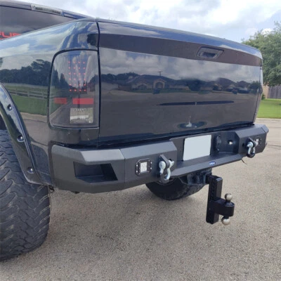 Rear Steel Bumper w/ D-rings & LED Lights for 2010-2018 Ram 2500 3500 Trucks - Image 1 of 4