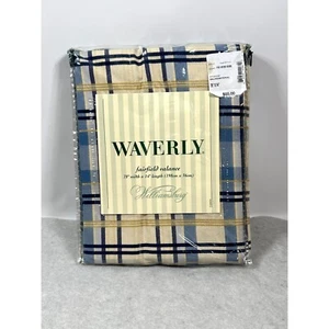 Waverly Fairfield Valance Williamsburg Plaid Blue 78" x 14" Sealed New with Tags - Picture 1 of 8