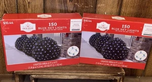 2X Holiday Time 150 Blue LED Net Christmas Lights with Green Wire, 24 Sq. Ft NIB - Picture 1 of 2