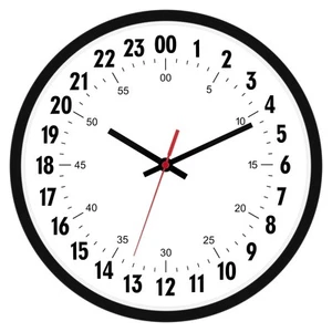 24 Hour Wall Clock 12 Inch Quartz Battery Operated Round Analog Wall Clock Mi... - Picture 1 of 9