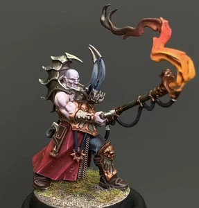 Warhammer 40K Firebrand Cultist bemalt - Dark Commune Kultführer mit Fackel - Bild 1 von 6