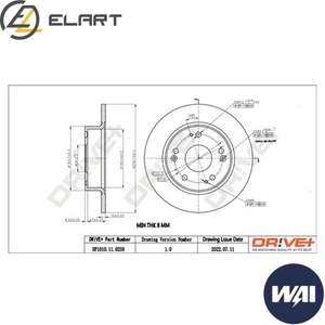 2x BRAKE DISC DP1010.11.0259 FOR HONDA ACCORDVII N22A1 2.2L K24A33K24A 2.4L 4cyl - Picture 1 of 6