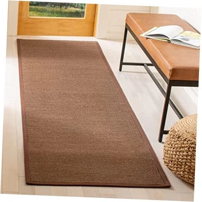  Natural Fiber Collection Runner Rug - 2'6" x 12', Brown & Brown, Border Sisal  - Image 1 of 4