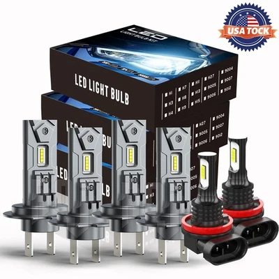 For Mini Cooper 2003 2004 2005 2006 2007 LED Headlight Fog Light Bulbs Kit 6000K - Изображение 1 из 4