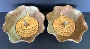 PAIR/2  Studio Pottery Apple Baker  Natural Brown  6.5" Diameter + Instructions - Picture 1 of 17