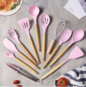 Kitchen Utensil set silicone 12 Pcs Non Stick Cooking Utensil Heat Resistant pin - Picture 1 of 4
