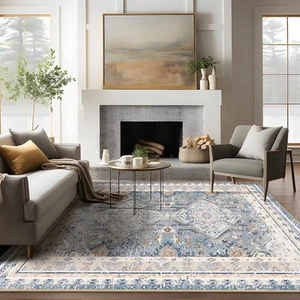 Vintage Collection Area Rug 6'x9' - Large Living Room Rug - Washable Rug Boho... - Picture 1 of 8